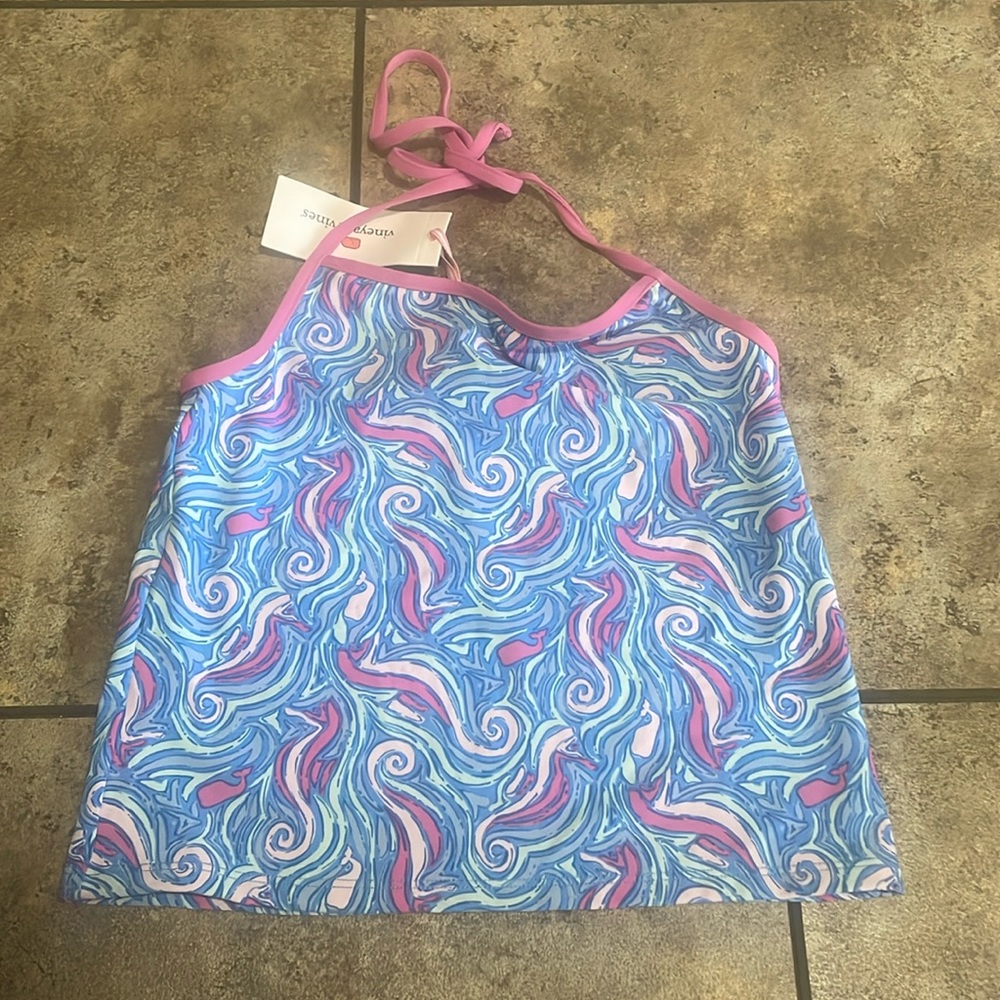 vineyard vines Swirly Seahorse tankini size 10-12  color cornflower NWT
